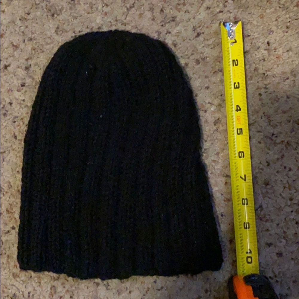 🔥HANDMADE CROCHET KNIT BLACK BEANIE 1 OF 1!! HIPPIECORE